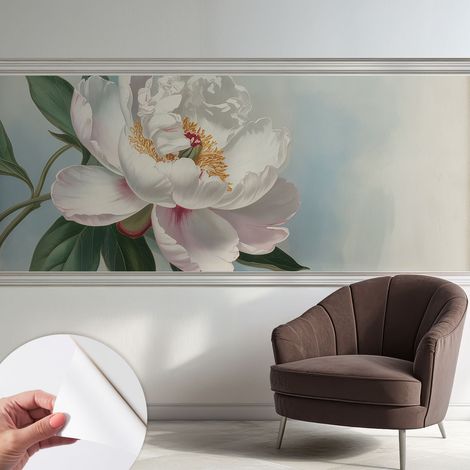 Papier peint autocollant avec imprimé décoratif pour salon et chambre à coucher Installation facile Belle pivoine 250x104 cm (1/5)
