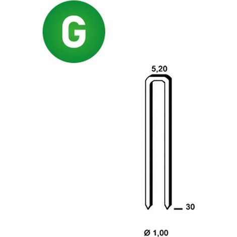6 000 Agrafes Em-30 - Galvanisées Résinées - 5.2x30x1 mm - D-Work