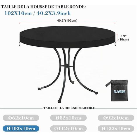 Round Table Cover Garden Cover Outdoor Diameter 102 x 10 cm (1/4)