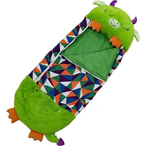 Oreiller pliant pour sac de couchage, 2 en 1, sac de couchage anti-coup de pied pour enfants, style veau vert (1/4)