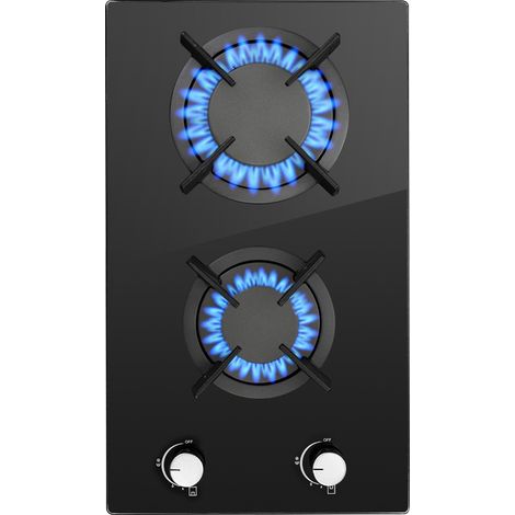 Plaque de cuisson gaz 2 feux 30 cm – Verre trempé – Puissance 4200 W – Sécurité thermocouple – Compatible gaz naturel et propane