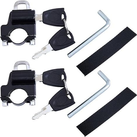 2x clé de remplacement de serrure de sécurité de casque de moto, accessoire de serrure multifonction fixe antivol de moto vélo électrique (1/4)