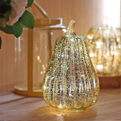 Lampe citrouille en verre brillant pour Halloween (1/5)