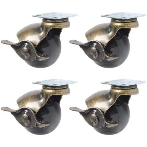 4Pcs roulette à roulettes pour pieds de meuble (1.5inch (40mm) - avec frein)