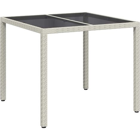 Garden Table White 90 x 90 x 75 cm Poly Rattan vidaXL