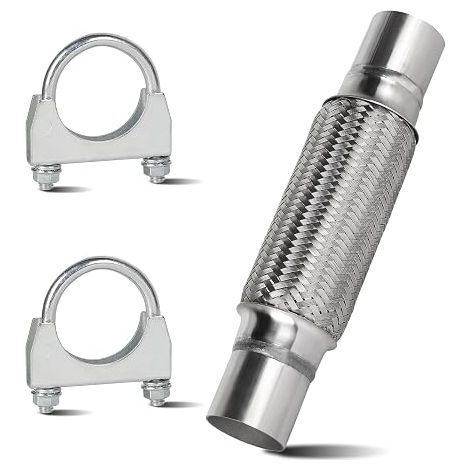 Tuyau d'échappement flexible, tuyau d'échappement, tuyau ondulé acier inoxydable (1/5)