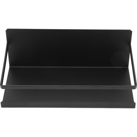 Étagère magnétique pour réfrigérateur à 1 niveau avec 3 accessoires, gain de place pour frigo et four à micro-ondes, couleur noire