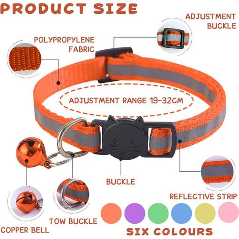 Collier pour chat réfléchissant réglable avec clochette, sécurité et confort pour chaton et petit animal (1/5)