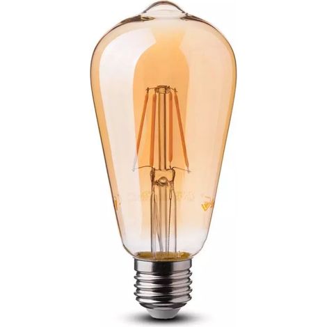 V-TAC VT-1968 4421 Lampadina LED E27 8W ST64 Filamento Ambrato 2200K