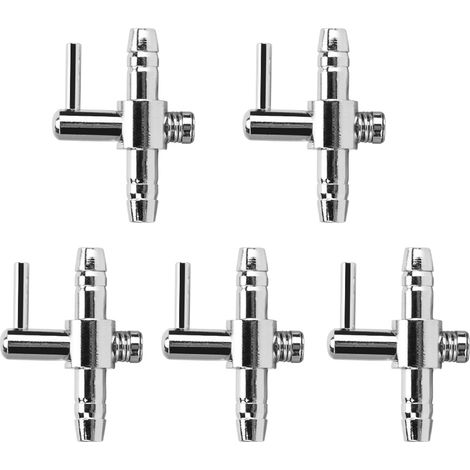 Lot de 5 tubes de distribution d'air en acier inoxydable, pompe à oxygène avec vanne à tête unique pour aquarium. (1/5)