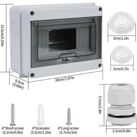 Boîte Électrique Surface, Coffret Electrique Etanche Exterieur IP65, Boite de Derivation Electrique, Boîtier Disjoncteur Extérieur, Boite de Jonction pour Jardins, Fermes, Bornes de Recharge (1/4)