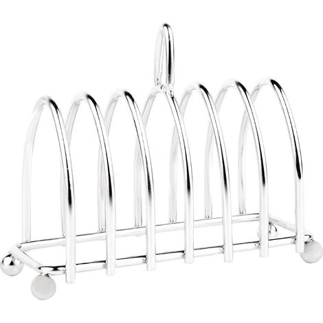 1 Porte-toast Métallique 6 Tranches, Acier Inoxydable, Poignée Intégrée, Usage Professionnel Et Domestique (1/5)