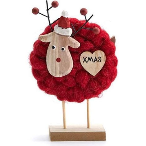 Ornement Noel - Cerf En Feutre De Laine - Decoration Arbre Noel Bureau Maison - Lot De 6 (1/4)