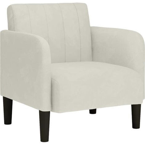 Fauteuil relax Fauteuil avec accoudoirs crème 54 cm velours (1/5)