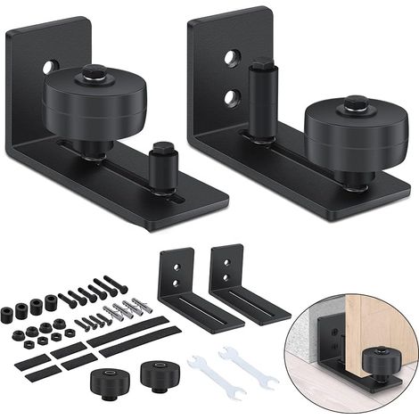 2 Piece Adjustable Floor Guide Wall 8 in 1 Sliding Wooden Lower Guide Door with Screw, Sliding Door Roller Floor Tray Rail Guide for Barn Doors, Bedrooms, Garages (1/5)
