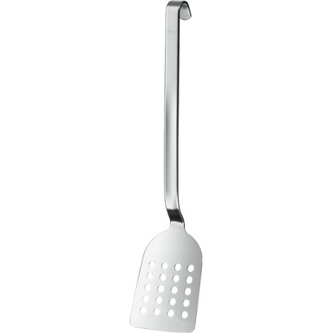 Pelle à Crêpes - Ustensile Cuisine - Pour Retourner les Aliments - Avec Manche à Crochet, Surface Perforée et Lame Arrondie - Inox 18/10 - Passe au Lave-Vaisselle (1/5)