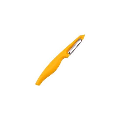 Éplucheur de cuisine multifonctionnel jaune avec lame en acier inoxydable pour légumes et fruits – (1/5)