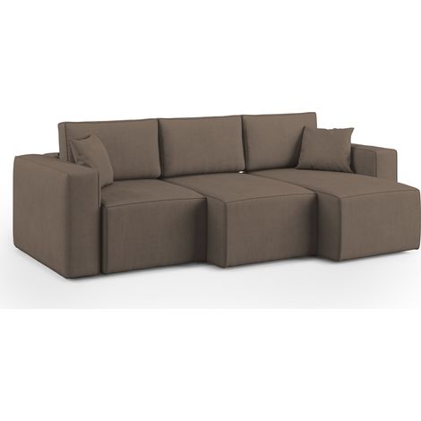 Morfeo Sofá con asiento extraíble en tela impermeable 245 cm Marrón