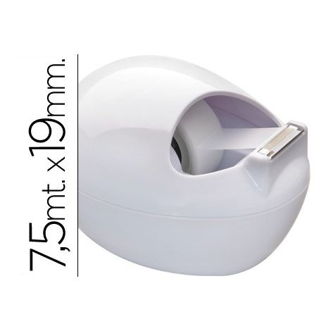 Scotch Dispensador de cinta diseñado por Karim Rashid blanco+ Scotch Magic Cinta adhesiva, 1 rollo de 19 mm x 7,5 m