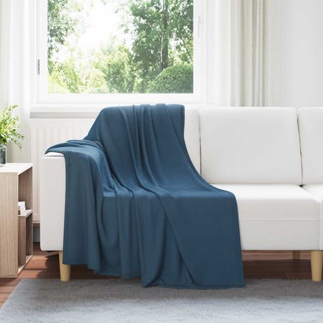 Überwurfdecke Marineblau 170 x 130 cm Fleece