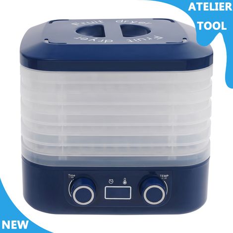 ATELIER Déshydrateur de fruits de machine de séchage alimentaire d'affichage LED 160W avec 5 plateaux Déshydrateur alimentaire (1/5)
