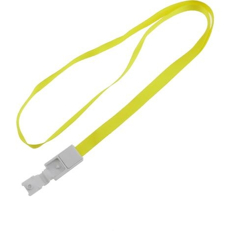 PrimeMatik - Ruban pour accrocher la carte d'identité dans le cou jaune (1/4)