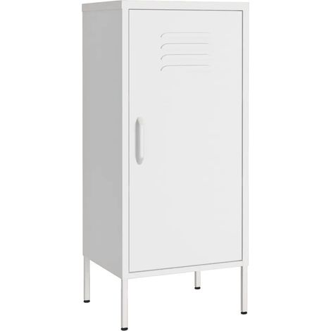 Armadio portaoggetti con 2 ripiani regolabili 42,5 x 35 x 101,5 cm in acciaio bianco 020046883