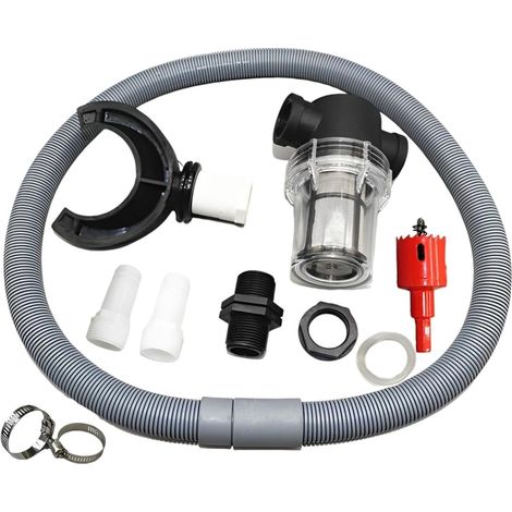 Kit Collecte Eau de Pluie Dérivation Descente Gouttière avec Filtre et Régulateur Débit pour Jardin Réservoir Extérieur Durable (1/5)