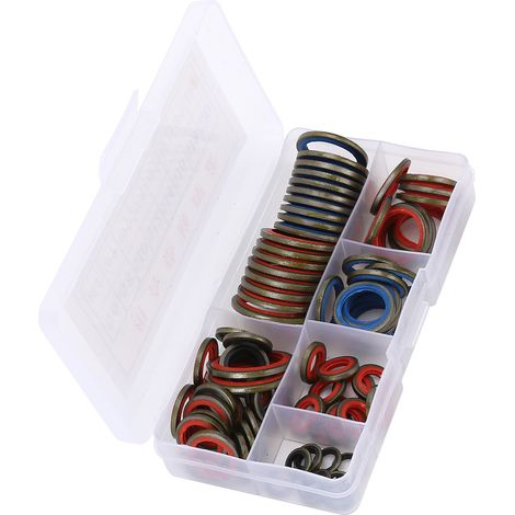 80 joints toriques d'étanchéité haute performance, résistants huile/chaleur/corrosion, assortiment de rondelles caoutchouc pour divers modèles, kit polyvalent. (1/5)