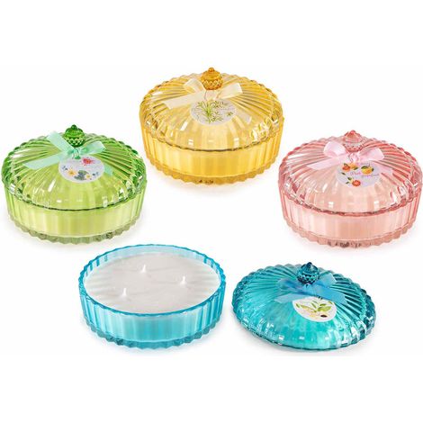 Set 4 Candele Profumate Tripla Fiamma in Vetro per Decorazione (1/4)