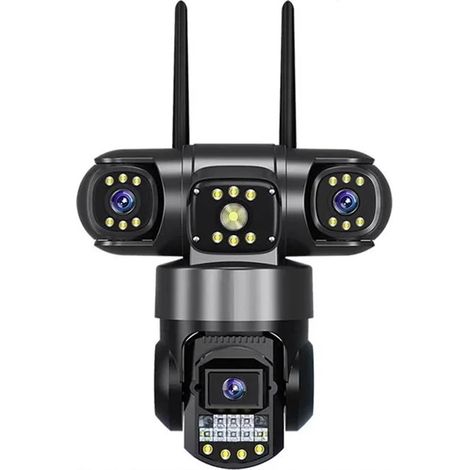 TRADE SHOP - Telecamera Di Sorveglianza Sicurezza Ip Ptz 4g 8k 12mp Tripla Lente Schermo Audio Q-g819 -