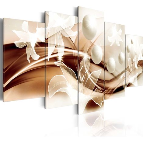 Quadro - Gigli di perla in marrone - 200x100 (1/4)