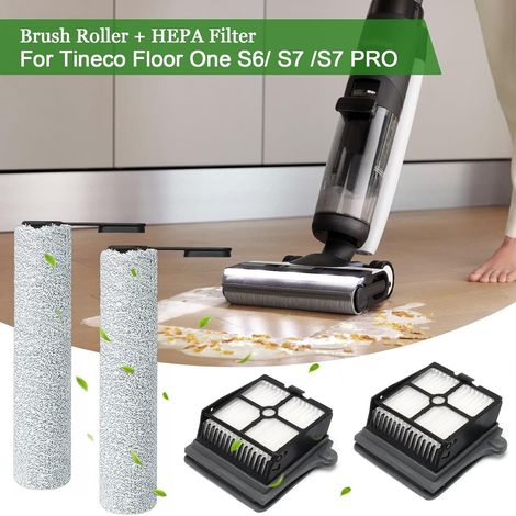 Spazzola a rullo di ricambio + filtro per aspirapolvere Tineco Floor One S7 /S7 Pro /S6, set di accessori 2 rulli spazzola + 2 filtri (1/4)