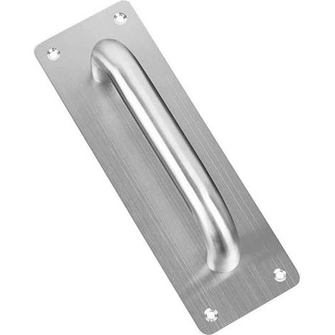 Poignée de porte coulissante, poignée de portail extérieur, poignée de porte à pousser, plaque arrière, poignée en acier inoxydable avec plaque arrière, poignée de porte à pousser (1/5)