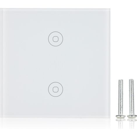 Interrupteur tactile Graffiti Wiif + compatible RF avec commande vocale Alexa, interrupteur mural intelligent WiFi 110-240 V, 2 boutons (1/5)