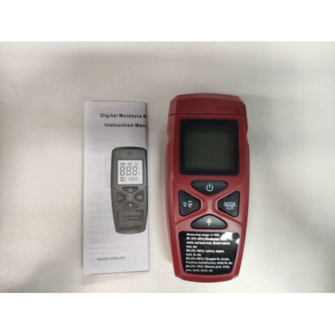 Termometro e misuratore di umidità in legno per carta dura e morbida, erba di bambù, display LCD, elevata precisione e risposta rapida, memorizzazione dei dati, indicatore di batteria scarica, 4 inter (1/5)