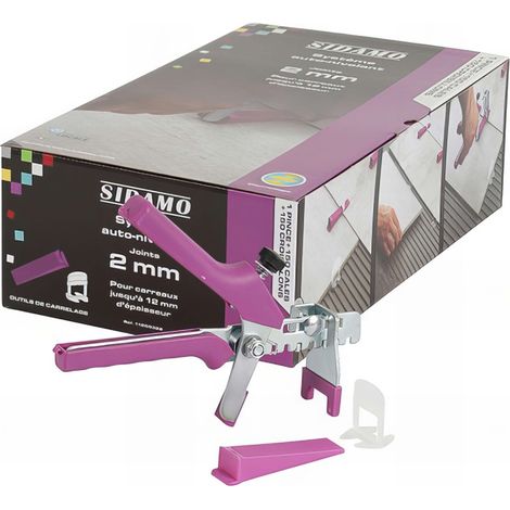 Sidamo – Kit de carrelage – 150 cales et 150 croisillons auto-nivelants 2 mm – Pour carreaux de 3 à 12 mm d'épaisseur – Précision des joints