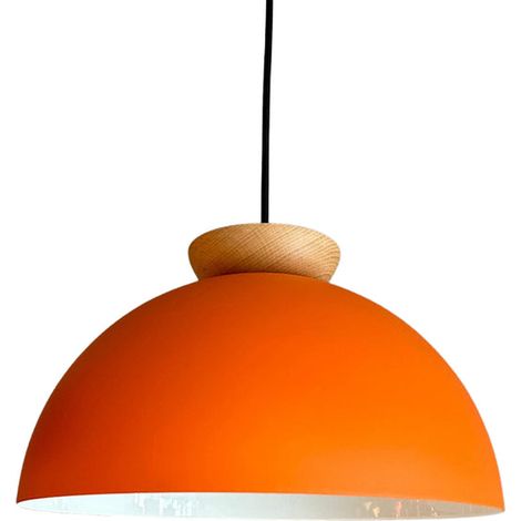 Yimpi Lustre Suspendu Simple en Bois Orange Avec Tête de Lit, Eclairage Décoratif Pour Salon de Coiffure, Café, Pâtisserie