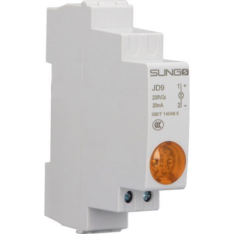 LED indicator light, DIN rail, AC/DC 230V circuit indicator for electrical enclosure (1/5)