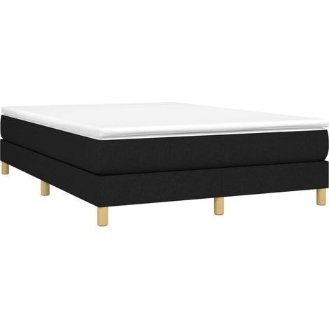 vidaXL Giroletto a Molle con Materasso Nero 140x190 cm in Tessuto (1/4)