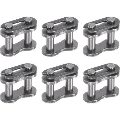 Maillon Principaux de Chaîne 6 Pièces 428, Robustes Alliage d'acier Chain Master Links pour Vélo, Mini Vélo, VTT, Karting, Pit, ATV, Scooter (1/3)
