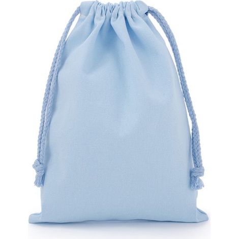 Juego de 10 bolsas de tela de 7 x 10 cm, de algodón con cordón, ideales para cumpleaños, regalos de boda y joyas. (Azul claro) (1/5)