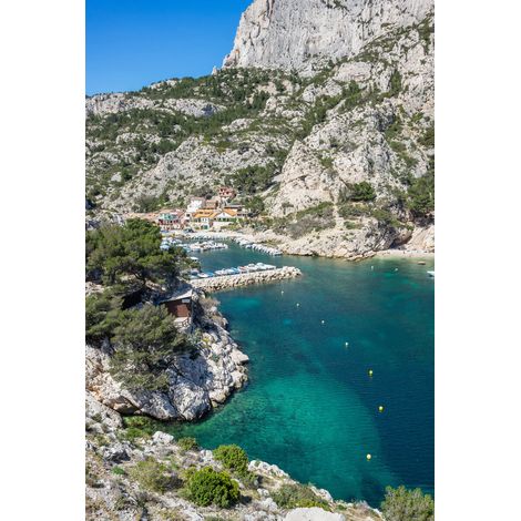 Tableau sur toile calanque de Morgiou à Marseille 45x65 cm - Impression sur Toile Murale Décorative - Image imprimée en HD sur Toile - Toile sur Châssis en Bois FSC - Fabriqué en France