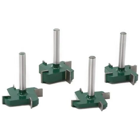 6mm Shank 4 Edge T Type Slotting Cutter Woodworking Tool Router Bits- 4Pcs Set (1/5)