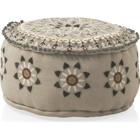 Pouf aus Baumwolle/Polyester, 55 cm Durchmesser x 34 cm (1/4)