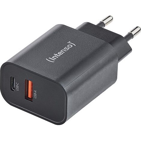 Intenso Power Adapter W30AC, 30W, USB-A und USB-C Anschluss, schwarz