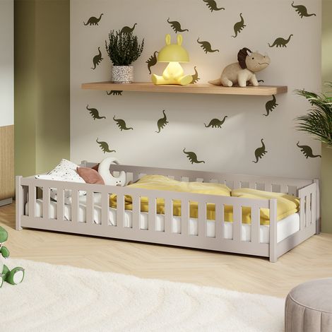 Letto a terra 80x160 con rete a doghe Théa Cachemire