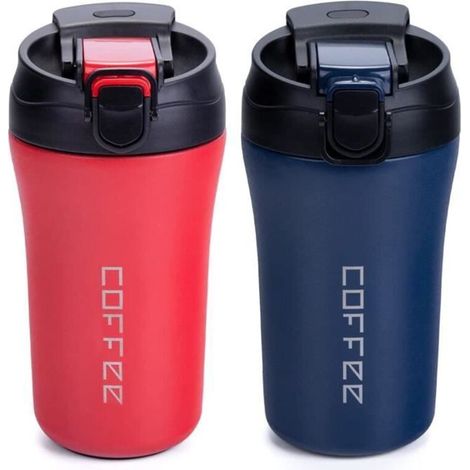Mug Isotherme - Noname - 2x400ml - Acier Inoxydable - Étanche - Paille Incluse (1/4)