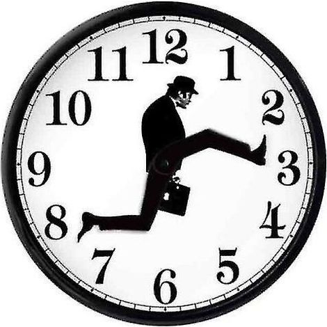 GABRIELLE Monty Python Inspired Silly Walk Horloge murale Créative Silencieuse Muet Horloge Art Mural Cadeau noir (1/4)