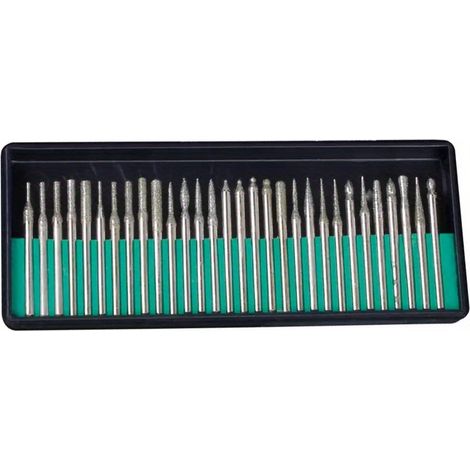 30-teiliges Diamant-Fräsbohrer-Set, Drehwerkzeug-Bohrer-Set für Metallbearbeitung, Holzbearbeitung, Fräsen und Schnitzen – 1/8 Zoll Schaft (3 mm) (1/5)